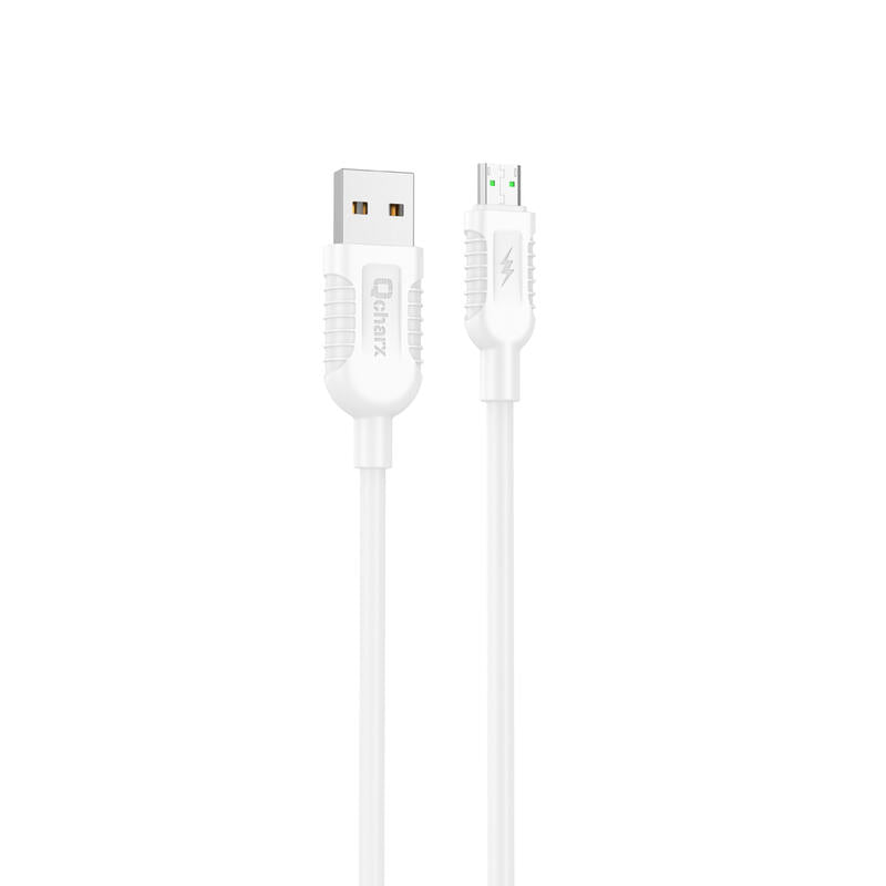 Qcharx Athens Cable USB a Micro 3A 18W (1 m) PVC Blanco